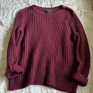 Maroon Knit Pullover Sweater